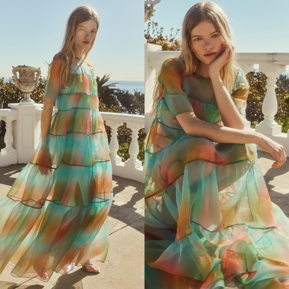 New Staud Hyacinth Rainbow Dress Multi Aura - Picture 2 of 8